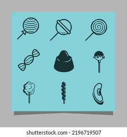 sweet candy icon on colored paper is perfect for describing sweetness in posters, logos, vectors or others