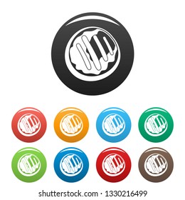 Sweet candy icons set 9 color vector isolated on white for any design