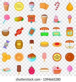 Sweet candy icons set. Cartoon style of 36 sweet candy vector icons for web for any design