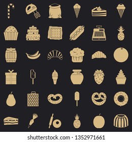 Sweet candy icons set. Simple style of 36 sweet candy vector icons for web for any design
