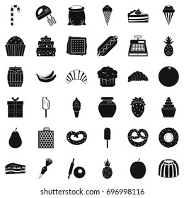 Sweet candy icons set. Simple style of 36 sweet candy vector icons for web isolated on white background