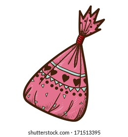 Sweet candy isolated on white. Sketch vector illustration