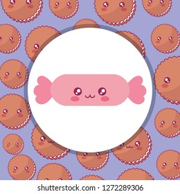 sweet candy kawaii character