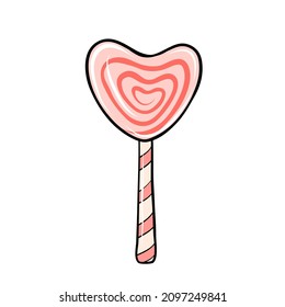 sweet candy like heart for valentine day card design