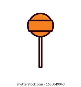 Sweet candy line and fill style icon design, Sugar caramel bonbon food dessert snack tasty and vintage theme Vector illustration