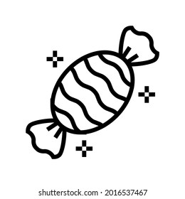 vector de icono de línea dulce de caramelo. signo dulce de caramelo. símbolo de contorno aislado ilustración negra