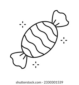 sweet candy line icon vector. sweet candy sign. isolated contour symbol black illustration