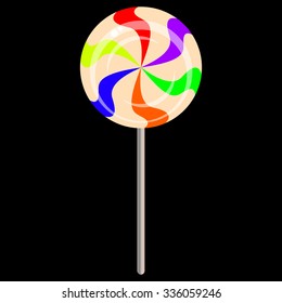 sweet candy Lollipop isolated on dark background