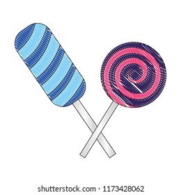 sweet candy lollipops spiral in sticks