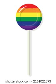 Sweet Candy On Sticks. LGBT Flag. Energy Symbol. Symbol Of Freedom.