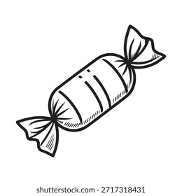 Dibujo de Vector de icono de contorno de caramelo dulce