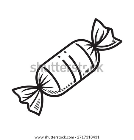 Sweet Candy Outline Icon Vector Drawing Sketch