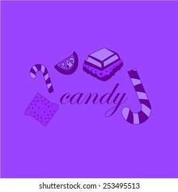 sweet candy purple illustration