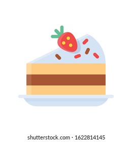sweet and candy related cake slice in plates vectors in flat design,