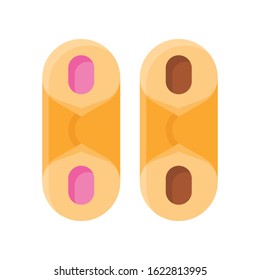 sweet and candy related chocolate biscuits vectors in flat design,