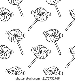 sweet candy seamless pattern. Linear candy spiral Seamless pattern, background for print. Vector illustration.