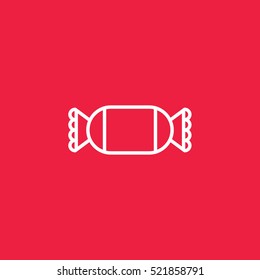 sweet candy sugar lollipop peppermint mint line icon red and white