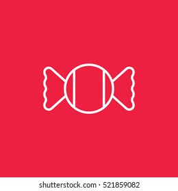 sweet candy sugar lollipop peppermint mint line icon red and white