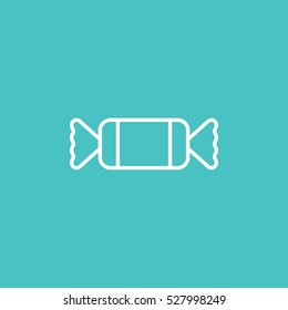 sweet candy sugar lollipop peppermint mint line icon blue and white