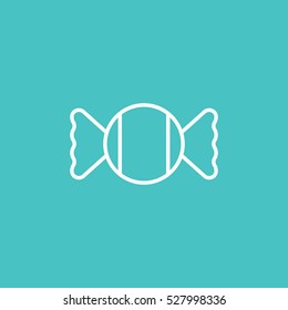 sweet candy sugar lollipop peppermint mint line icon blue and white