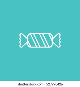 sweet candy sugar lollipop peppermint mint line icon blue and white