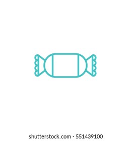 sweet candy sugar lollipop peppermint mint line icon blue and white