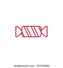sweet candy sugar lollipop peppermint mint line icon red and white