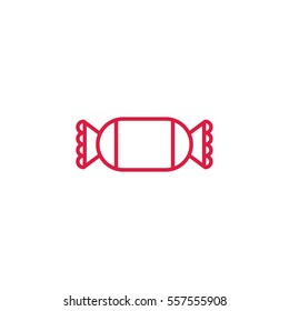 sweet candy sugar lollipop peppermint mint line icon red and white