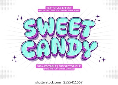 Sweet Candy Text Effect Editable 3d Cartoon Style