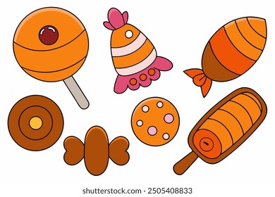 A sweet candy vector art in white art background illustration.