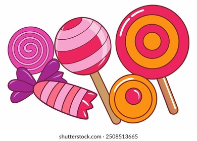Uma arte doce vetor doces na ilustração de fundo branco.