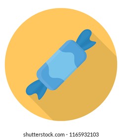 
A sweet candy wrapped in blue wrapper for kids snack 
