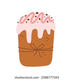 Sweet capcake with icing and chocolate vector illustration