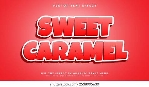 Sweet Caramel 3d editable text effect Modelo adequado para produtos de alimentos doces