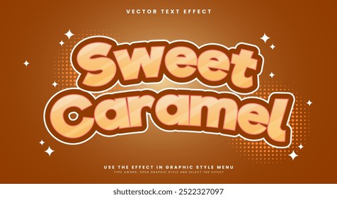 Modelo de efeito de texto editável Caramelo doce adequado para tema de alimentos de padaria