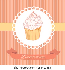 Sweet card with cupcake made in vector