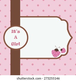 sweet card or frame with ladybug
