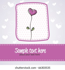 sweet card with hearts