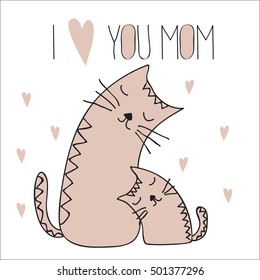 sweet cards for mothers day with cats