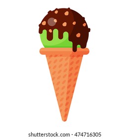 Sweet cartoon cold ice cream and tasty cartoon frozen icecream vector delicious