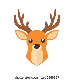 Sweet Cartoon Deer Face for Children's Decor, Holiday Crafts, or Gentle Designs