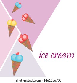 Sweet cartoon ice cream. Vector colorful ice creams.