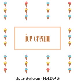 Sweet cartoon ice cream. Vector colorful ice creams.