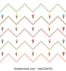 Sweet cartoon ice cream. Vector colorful ice creams.