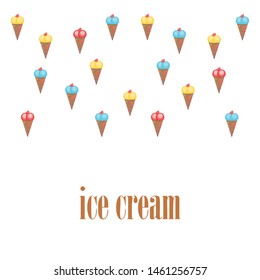 Sweet cartoon ice cream. Vector colorful ice creams.