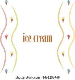 Sweet cartoon ice cream. Vector colorful ice creams.