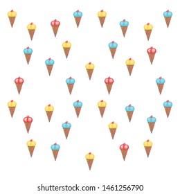 Sweet cartoon ice cream. Vector colorful ice creams.