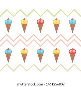 Sweet cartoon ice cream. Vector colorful ice creams.