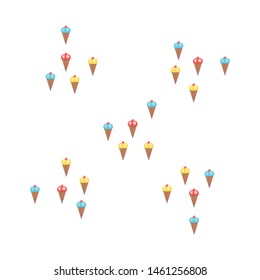 Sweet cartoon ice cream. Vector colorful ice creams.