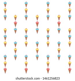 Sweet cartoon ice cream. Vector colorful ice creams.